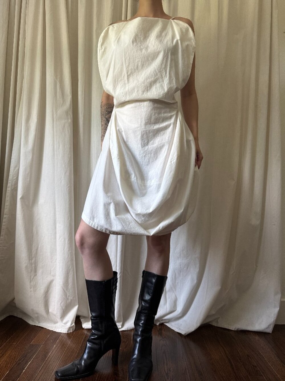 MM6 Maison Margiela White Scoop Neck Sleeveless Mini Dress Women's Size 6 - Picture 6 of 11